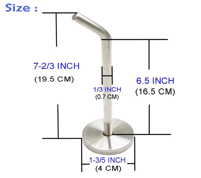 NELXULAS Brushed Stainless Steel Single Heavy Duty Long Coat Hook Robe Hanger Wall Mount Hook, Fit for Kitchen,Bedroom,Living Room, Bathroom,Closets and Garage Storage (7-2/3", 2 PCS) - Image 5